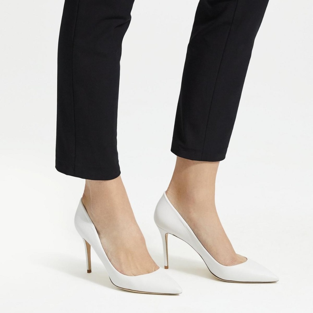 Theory White Leather Pumps
